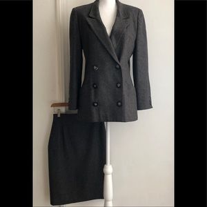 Krizia Vintage 2 Piece Suit Grey  Authentic Lined